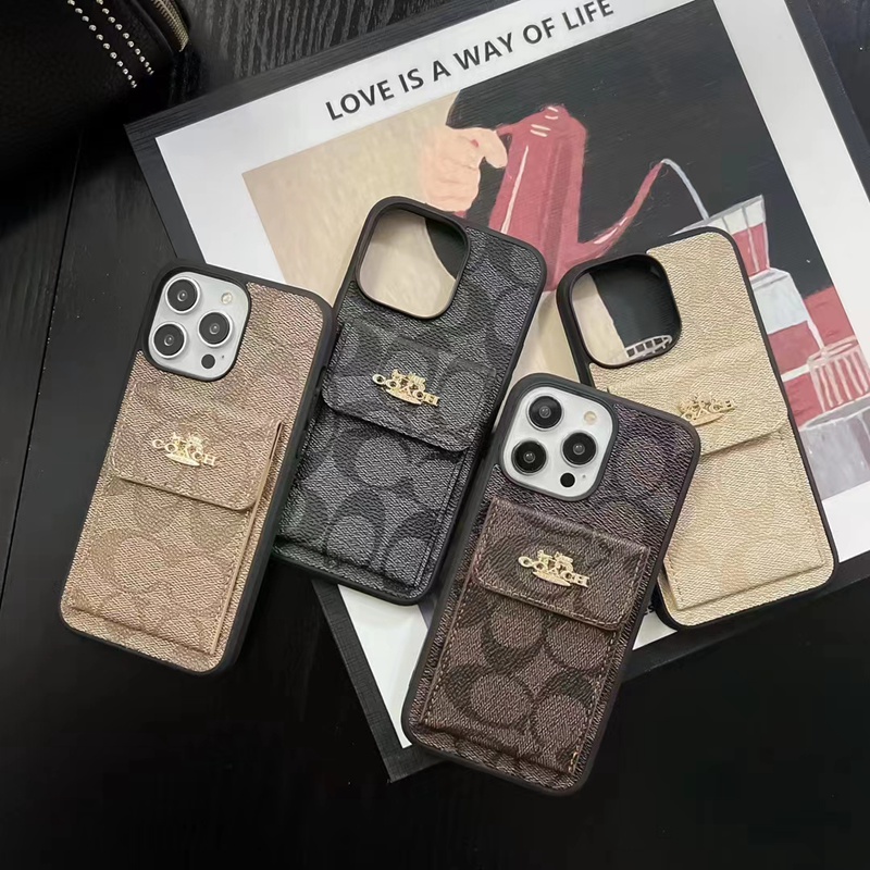 Coach ブランド コーチ iPhone 14/14 Pro/14 Pro maxケース 韓国風 馬車柄 カード入れ モノグラム  レザー バッグ アイフォン14/13/12/11/x/xs/xr/8/7/6カバー 大人気 メンズ レディース