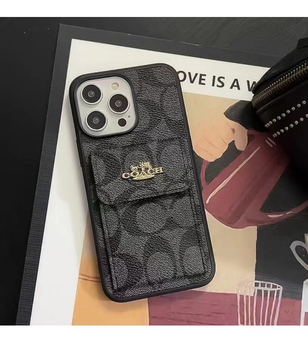 Coach ブランド コーチ iPhone 14/14 Pro/14 Pro maxケース 韓国風 馬車柄 カード入れ モノグラム  レザー バッグ アイフォン14/13/12/11/x/xs/xr/8/7/6カバー 大人気 メンズ レディース