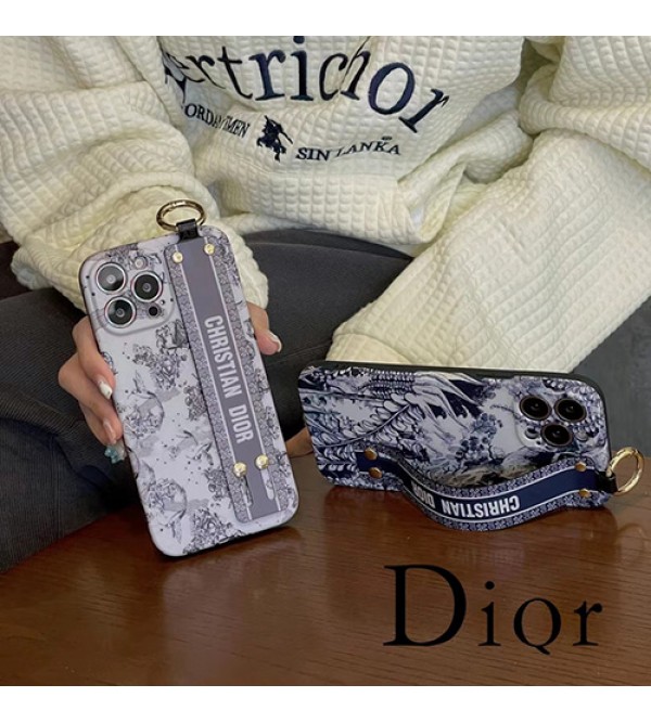 DIOR/ディオール ブランド iphone13/13pro/13pro maxケース かわいい ハンドバンド付き ビジネス スタンドリング おまけつき アイフォン13/12/11/X/XS/XRカバー レディース