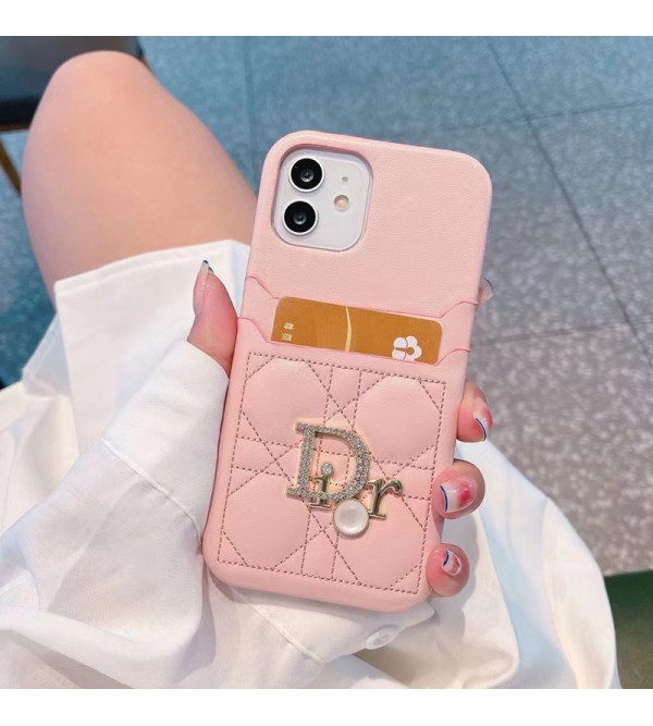 Dior/ディオール ブランド iphone se3/13 pro/13 pro max/13ケース かわいい モノグラム カード入れ galaxy s22/s22 plus/s22 ultraケース レザー アイフォン13/12/11/x/xs/xr/8/7カバー  大人気 メンズ レディーズ