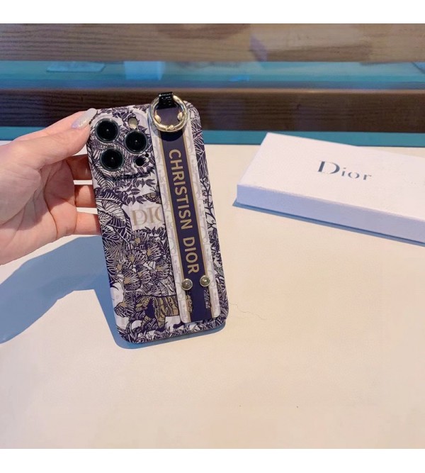 Dior ディオールアイフォン15/14 13 12プロマックス ケース かわいい 男女兼用 人気 ブランド iphone15 14 13 12 proケース  手帳型 ストラップ付き モノグラム iphone 15 14 plusケース 個性