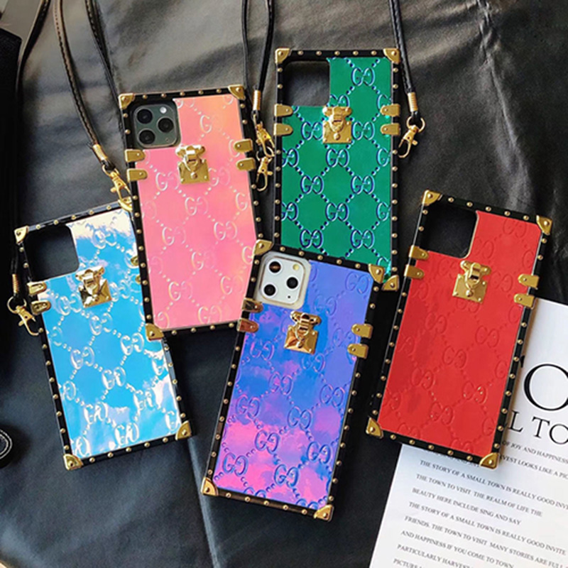 Gucci/グッチ ブランド iphone13 mini/13 pro max/13 proケース 個性 トランク型  ストランプ付き アイフォン13/12/11/x/xs/xr/8 plusカバー おまけつき メンズ レディース 