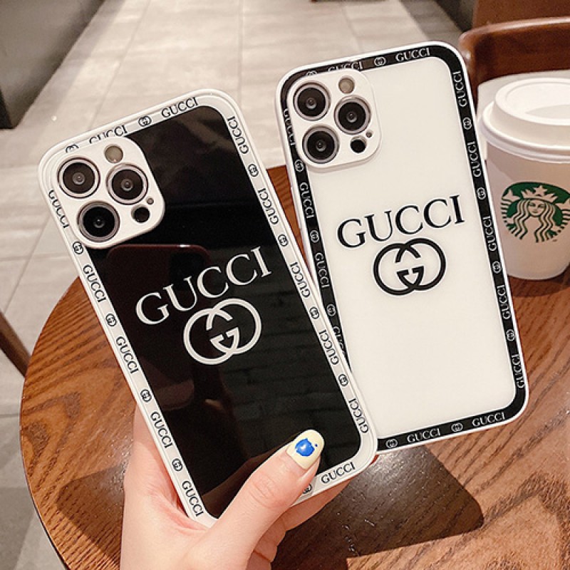 GUCCI ブランド iPhone 13 mini/13 pro/13 pro maxケース可愛い 鏡面 モノグラム ガラス型 グッチ ジャケット型 アイフォン13/12/11/x/xr/xs/8/7カバー メンズ レディース