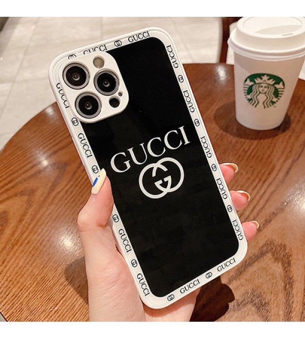 GUCCI ブランド iPhone 13 mini/13 pro/13 pro maxケース可愛い 鏡面 モノグラム ガラス型 グッチ ジャケット型 アイフォン13/12/11/x/xr/xs/8/7カバー メンズ レディース