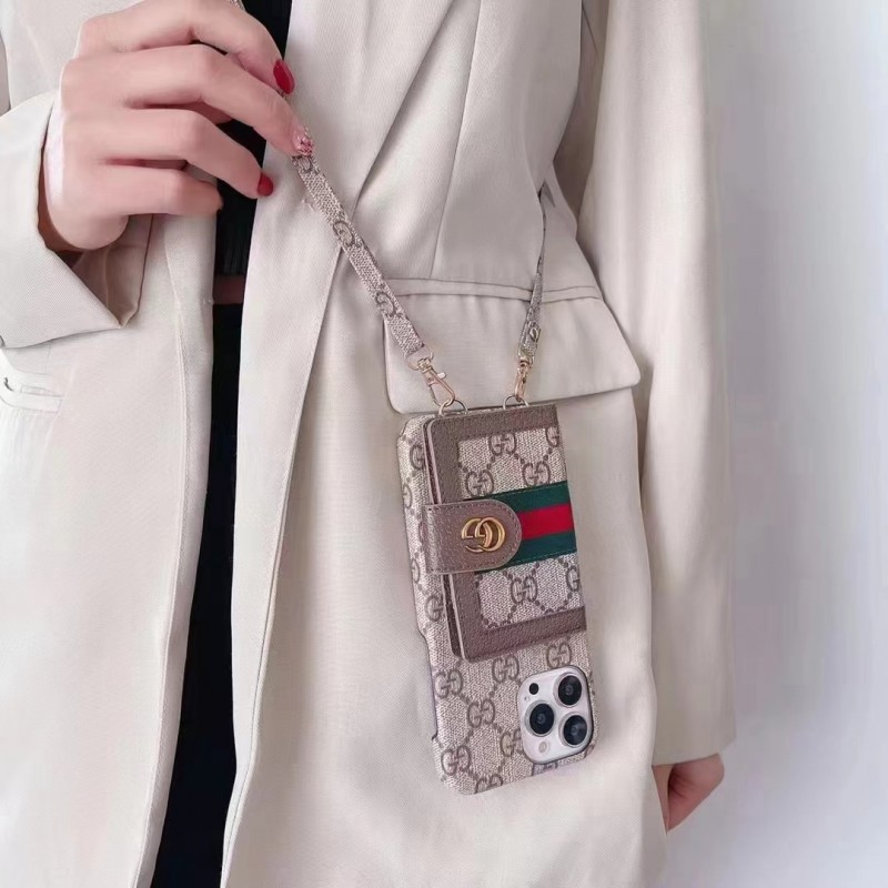 Gucci/グッチ LV/ルイヴィトン ハイブランド iphone 14/14 pro/14 pro max/14 plusケース かわいい 財布型 斜めがけ カード収納 ストラップ付き Galaxy A23 5G/S22/S22+/S22 ultraスマホケース モノグラム 紛失防止 アイフォン14/13/12/11/X/XS/XR/8/7カバー HUAWEI ファッション メンズ レディース