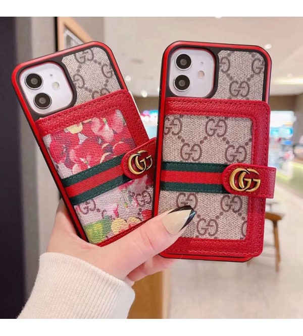 GUCCI ブランド グッチ iphone se3/13/13 pro/13 pro max/12/11ケース かわいい バッグ型 レザー製 モノグラム カード収納 シンプル アイフォン13/12/11ケース ファッション メンズ レディーズ