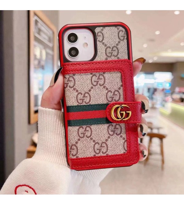 GUCCI ブランド グッチ iphone se3/13/13 pro/13 pro max/12/11ケース かわいい バッグ型 レザー製 モノグラム カード収納 シンプル アイフォン13/12/11ケース ファッション メンズ レディーズ