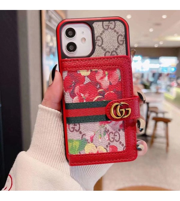 GUCCI ブランド グッチ iphone se3/13/13 pro/13 pro max/12/11ケース かわいい バッグ型 レザー製 モノグラム カード収納 シンプル アイフォン13/12/11ケース ファッション メンズ レディーズ