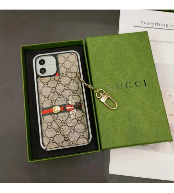 Gucci グッチ ハイブランド iphone 14/14 pro/14 pro max/14 plusケース 財布型 ストラップ付き 蛇蜂花柄 カード入れ 封筒 モノグラム アイフォン14/13/12/11カバー ファッション メンズ レディース 