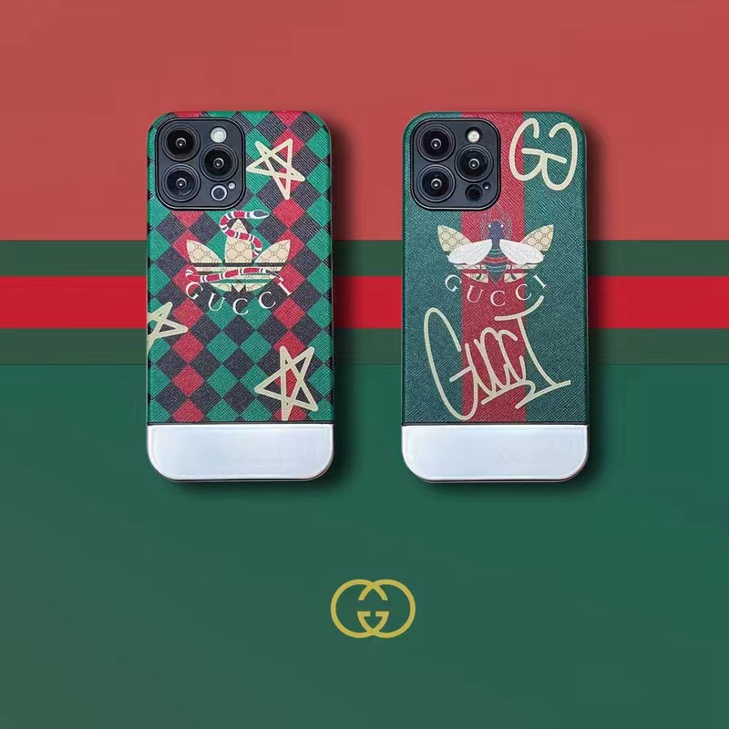 ADIDAS/アディダス GUCCI/グッチ コラボ ブランド iphone 14/14 pro/14 pro maxケース メッキ風 蜂蛇 トレフォイル柄 五芒星 モノグラム ジャケット型 アイフォン14/14プロ/14プロ マックス/13/12/11カバー 芸能人愛用 コピー メンズ レディーズ