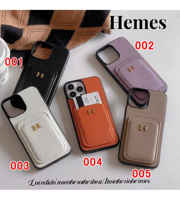 Hermes ブランド エルメス iphone15/14/14 Pro/14 Pro max/14 Plusケース オシャレ レザー製 カード入れ モノグラム アイフォン14/14プロ/14プラス/14プロ マックス/13/12/11/x/xs/xr/8/7/6カバー 大人気 メンズ レディース