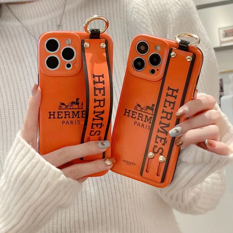 Hermes ブランド エルメス iphone14/14 pro/14 pro maxケース おしゃれ 馬車柄 ハンドバンド付 リング付き ジャケット型 モノグラム スタンド機能 アイフォン14/13/12/11カバー 大人気 モノグラム コピー メンズ レディース