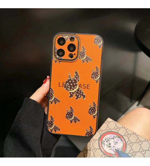 HERMES/エルメス LV/ルイヴィトン ハイブランド iphone 14/14 pro/14 pro maxケース オシャレ 馬車 ブルドッグ 犬柄 モノグラム ジャケット型 安い アイフォン14/14プロ/14プロマックス/13/12/11カバー ファッション メンズ レディース