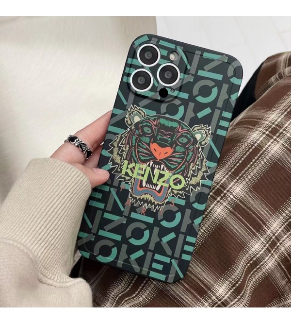Kenzo ケンゾー ハイブランド iphone 14/14 pro/14 pro max/14 plusケース かわいい 虎頭 モノグラム カラー ジャケット型 シリコン アイフォン14/14プロ/14マックス/13/12/11/x/xs/xr/8 plus/7 plusカバー 携帯 軽量 ファッション メンズ レディーズ