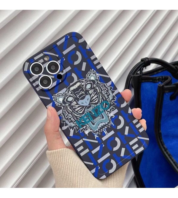 Kenzo ケンゾー ハイブランド iphone 14/14 pro/14 pro max/14 plusケース かわいい 虎頭 モノグラム カラー ジャケット型 シリコン アイフォン14/14プロ/14マックス/13/12/11/x/xs/xr/8 plus/7 plusカバー 携帯 軽量 ファッション メンズ レディーズ