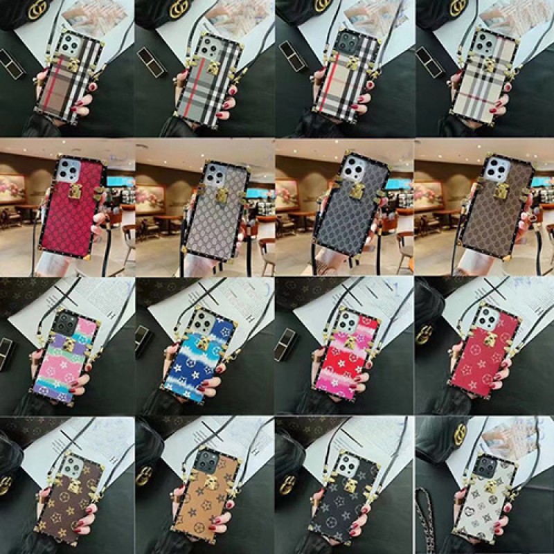 ルイヴィトン/LV ブランド iphone13 pro/13 pro max/13 miniケース ストランプ付き トランク GUCCI/グッチ 人気 Burberry/バーバリー アイフォン13/12/11/x/xr/xs/8/7ケース ファッション メンズ レディーズ