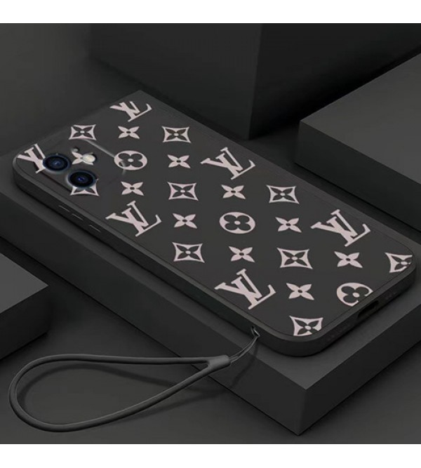 LV ルイヴィトン ブランド iphone13 pro/13 pro max/13 miniケース ストランプ付き カラー シリコン ジャケット型 モノグラム アイフォン13/12/11/x/8/7カバー ファッション メンズ レディーズ