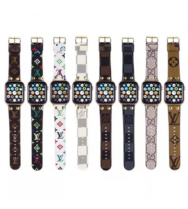 LV/ルイヴィトン GUCCI/グッチ ハイブランド Apple Watch 7/6/5/4/SEバンド 経典風 ストラップ モノグラム レザー製 アップル ウォッチ 7/6/5/4/SE腕時計ベルト 芸能人愛用 大人気 メンズ レディース