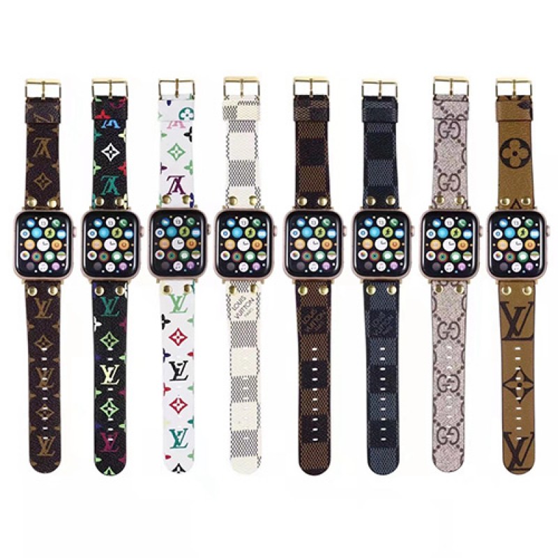 LV/ルイヴィトン GUCCI/グッチ ハイブランド Apple Watch 7/6/5/4/SEバンド 経典風 ストラップ モノグラム レザー製 アップル ウォッチ 7/6/5/4/SE腕時計ベルト 芸能人愛用 大人気 メンズ レディース