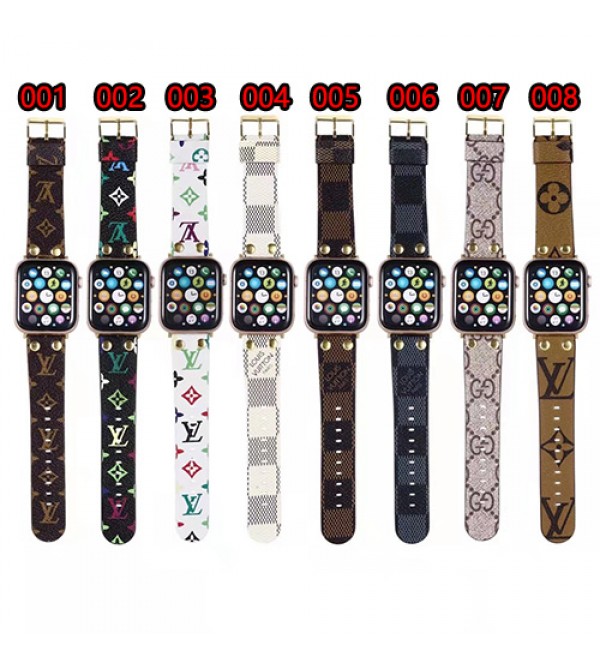 LV/ルイヴィトン GUCCI/グッチ ハイブランド Apple Watch 7/6/5/4/SEバンド 経典風 ストラップ モノグラム レザー製 アップル ウォッチ 7/6/5/4/SE腕時計ベルト 芸能人愛用 大人気 メンズ レディース