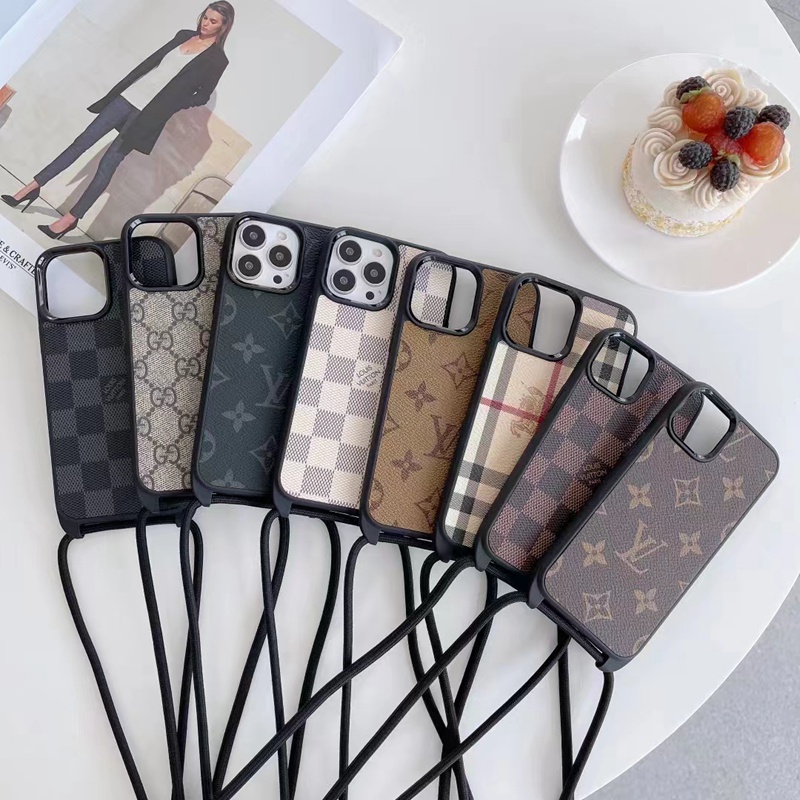 BURBERRY/バーバリー LV/ルイヴィトン ブランド iphone 14/14 pro/14 pro max/se3/13 miniケース 経典 ビジネス GUCCI/グッチ 個性 モノグラム ストラップ付き 斜め掛け アイフォン14/13/12/11/x/8/7カバー ファッション メンズ レディース