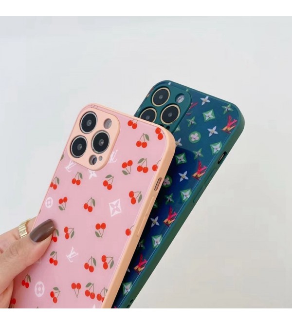 LV/ルイヴィトン ハイブランド iphone SE 第3世代/13/13 pro/13 pro maxケース 個性 チェリー柄 ジャケット型 モノグラム コピー アイフォン13/12/11x/xs/xr/8/7ケース ファッション メンズ レディーズ 