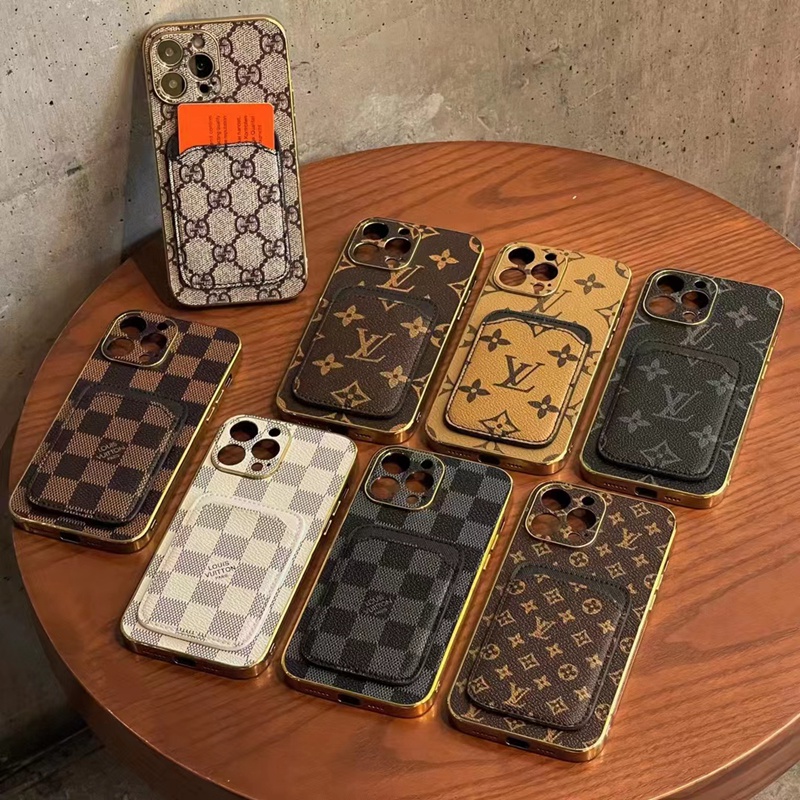 GUCCI/グッチ LV/ルイヴィトン ブランド  iphone 14/14 pro/14 pro max/14 plusケース モノグラム カード入れ レザー ポケット アイフォン14/13/12/11/x/xr/xs/8/7カバー 大人気 メンズ レディーズ