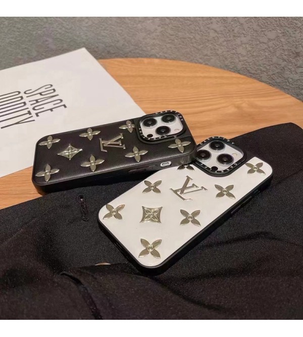 Louis Vuitton ルイヴィトン ブランド iphone 14/14 pro/14 pro max/14 plusケース モノグラム 背面レザー ジャケット型 きらきら ソフト アイフォン14/13/12カバー 大人気 メンズ レディース