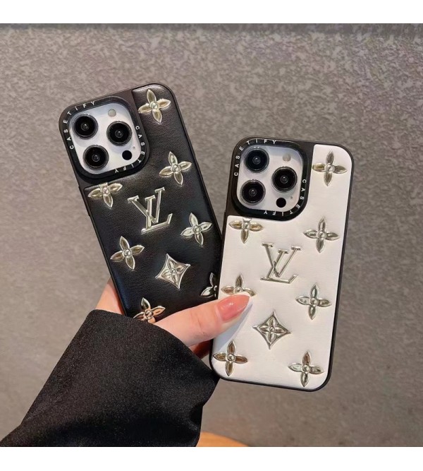 Louis Vuitton ルイヴィトン ブランド iphone 14/14 pro/14 pro max/14 plusケース モノグラム 背面レザー ジャケット型 きらきら ソフト アイフォン14/13/12カバー 大人気 メンズ レディース