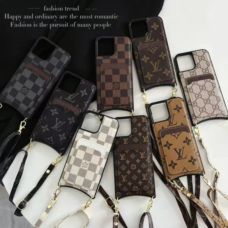 Gucci/グッチ LV/ルイヴィトン ブランド iphone 14/14 pro/14 pro maxケース 背面レザー バッグ風 カード入れ ストライプ付き モノグラム アイフォン14/13/12/11カバー ファッション メンズ レディーズ