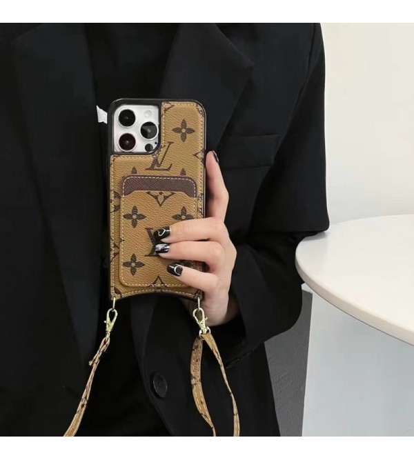 Gucci/グッチ LV/ルイヴィトン ブランド iphone 14/14 pro/14 pro maxケース 背面レザー バッグ風 カード入れ ストライプ付き モノグラム アイフォン14/13/12/11カバー ファッション メンズ レディーズ