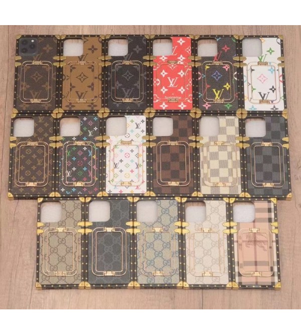 Gucci/LV/Supreme グッチ/ルイヴィトン/シュプリーム ブランド iphone 14/14 pro/14 pro max/14 plusケース おしゃれ トランク型 ハンドバンド付き モノグラム Burberry/バーバリー 保護 アイフォン14/プロマックス/14プロ/14プラス/14/13/12/11/x/xs/xs max/xr/8 plus/7+カバー 大人気 メンズ レディース