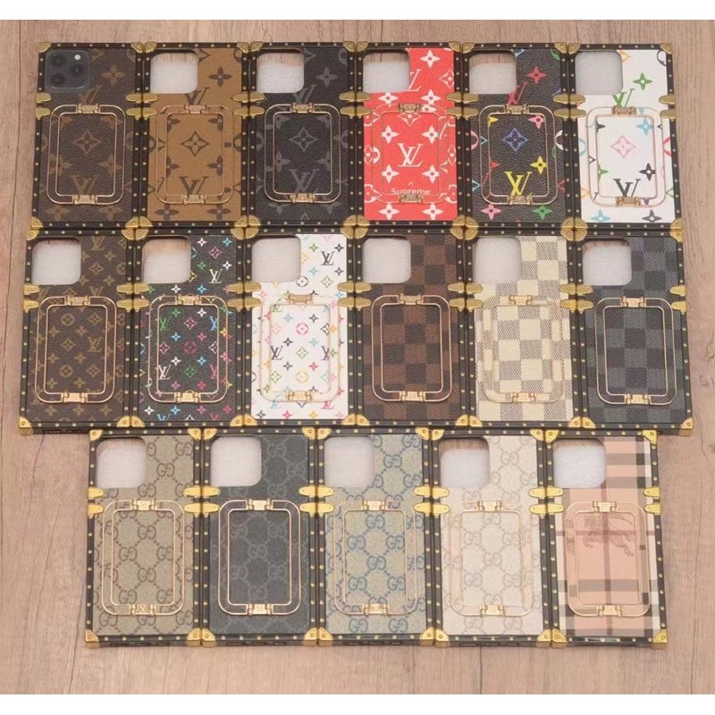 Gucci/LV/Supreme グッチ/ルイヴィトン/シュプリーム ブランド iphone 14/14 pro/14 pro max/14 plusケース おしゃれ トランク型 ハンドバンド付き モノグラム Burberry/バーバリー 保護 アイフォン14/プロマックス/14プロ/14プラス/14/13/12/11/x/xs/xs max/xr/8 plus/7+カバー 大人気 メンズ レディース