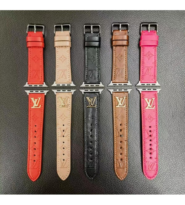 LV ブランド アップルウォッチ 8/SE2/Ultra/7バンド オシャレ ルイヴィトン レザー  立体 モノグラム Apple Watch 8/7/se2/ultra/6/5/se/4/3/2ベルト 大人気 ストラップ メンズ レディース