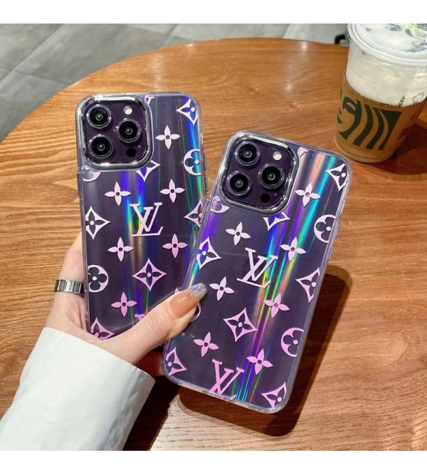 Louis Vuitton ブランド ルイヴィトン iPhone 14/14 Pro/14 Pro Maxケース かわいい LV クリアケース キラキラ ピンク色 モノグラム アイフォン14/14プロ/14プロ マックス/13/12/11カバー 大人気 メンズ レディーズ