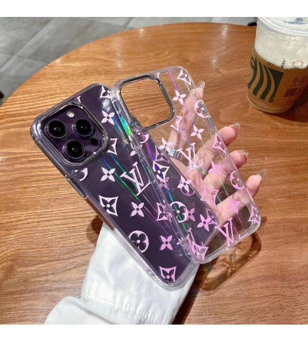 Louis Vuitton ブランド ルイヴィトン iPhone 14/14 Pro/14 Pro Maxケース かわいい LV クリアケース キラキラ ピンク色 モノグラム アイフォン14/14プロ/14プロ マックス/13/12/11カバー 大人気 メンズ レディーズ