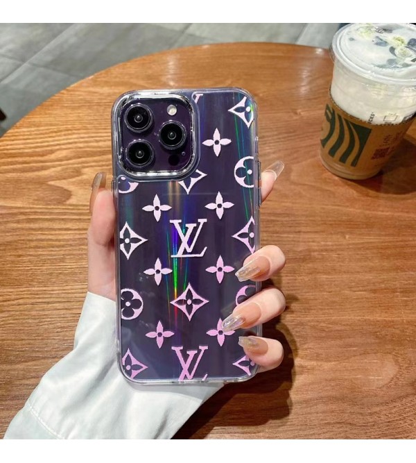 Louis Vuitton ブランド ルイヴィトン iPhone 14/14 Pro/14 Pro Maxケース かわいい LV クリアケース キラキラ ピンク色 モノグラム アイフォン14/14プロ/14プロ マックス/13/12/11カバー 大人気 メンズ レディーズ