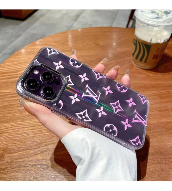 Louis Vuitton ブランド ルイヴィトン iPhone 14/14 Pro/14 Pro Maxケース かわいい LV クリアケース キラキラ ピンク色 モノグラム アイフォン14/14プロ/14プロ マックス/13/12/11カバー 大人気 メンズ レディーズ