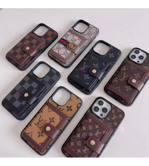 LV ルイヴィトン ブランド Gucci グッチ iPhone 1514/14 Pro/14 Pro Maxケース かわいい 財布型 カード収納 レザー 小銭入れ モノグラム ジャケット型 アイフォン1514プロ マックス/14プロ/14/13/12/11カバー コピー レディース