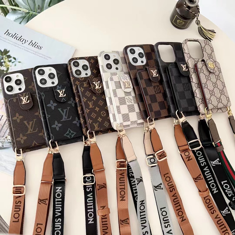 GUCCI グッチ ハイブランド LV ルイヴィトン iphone 14/14 pro/14 pro max/14 plusケース かわいい 財布型  手ぶら カード入れ レザー 斜めがけ ストラップ付き 紛失防止 アイフォン14/14プロ/14プロ マックス/14プラス/13ミニ/12ミニ/11/x/xs/xr/8+/7+カバー ファッション メンズ レディース