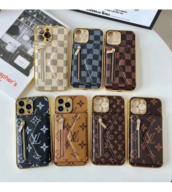 LV ブランド ルイヴィトン iPhone 14/14 Pro/14 Pro Maxケース かわいい 財布型 カード収納 ジッパー付き レザー 小銭入れ モノグラム ジャケット型 アイフォン14プロ マックス/14プロ/14/13/12/11カバー ファッション メンズ レディース