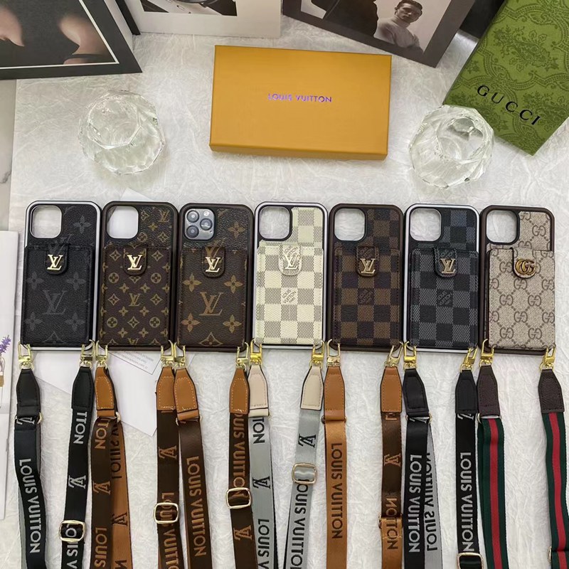 GUCCI/グッチ LV/ルイヴィトン ブランド iPhone 14/14 Pro/14 Pro Max/14 Plusケース かわいい ストラップ付き 財布バッグ型  カード入れ レザー 紛失防止 アイフォン14/14プロ/14プロ マックス/14プラス/13/12/11/x/xs/xr/8 plus/7+カバー コピー ファッション メンズ レディース