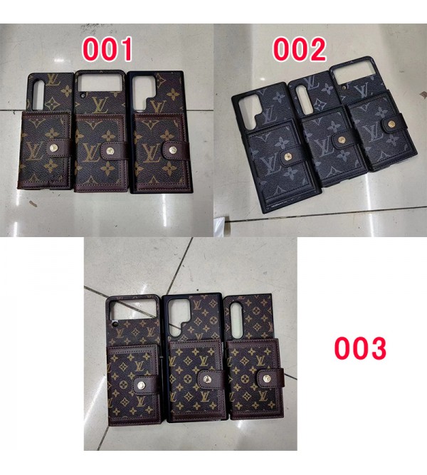 Lv ルイヴィトン男女兼用 Galaxy s23 ultra/Z flip4/fold4ケース 財布風 カードバッグ レザー製　ブランドモノグラム Galaxy s23+ s21ケース ブランドギャラクシーS23プラス s22 s21 plus ケース ファッションgalaxy s23 plus スマホケース 激安