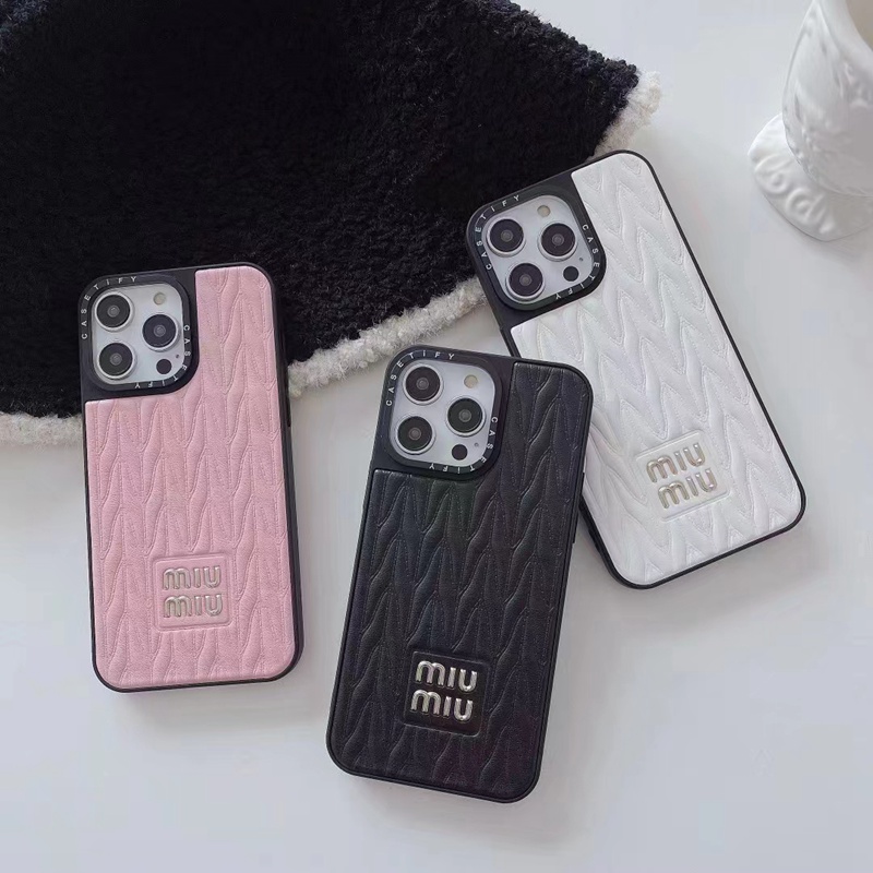 MiuMiu ミュウミュウ ブランド iphone 14/14 pro/14 pro maxケース かわいい キラキラ ジャケット型 モノグラム アイフォン14/13/12カバー  ファッション メンズ レディーズ