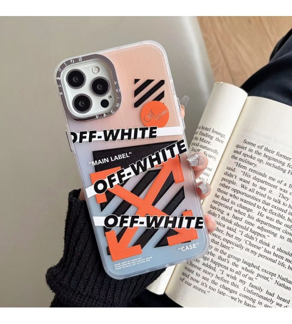 Off-White ハイブランド オフホワイト iPhone 14 Pro max/14 Pro/14ケース おしゃれ 矢印柄 クリアケース ジャケット型 透明 アイフォン14プロ マックス/14プロ/14/13/12/11カバー ファッション メンズ レディース