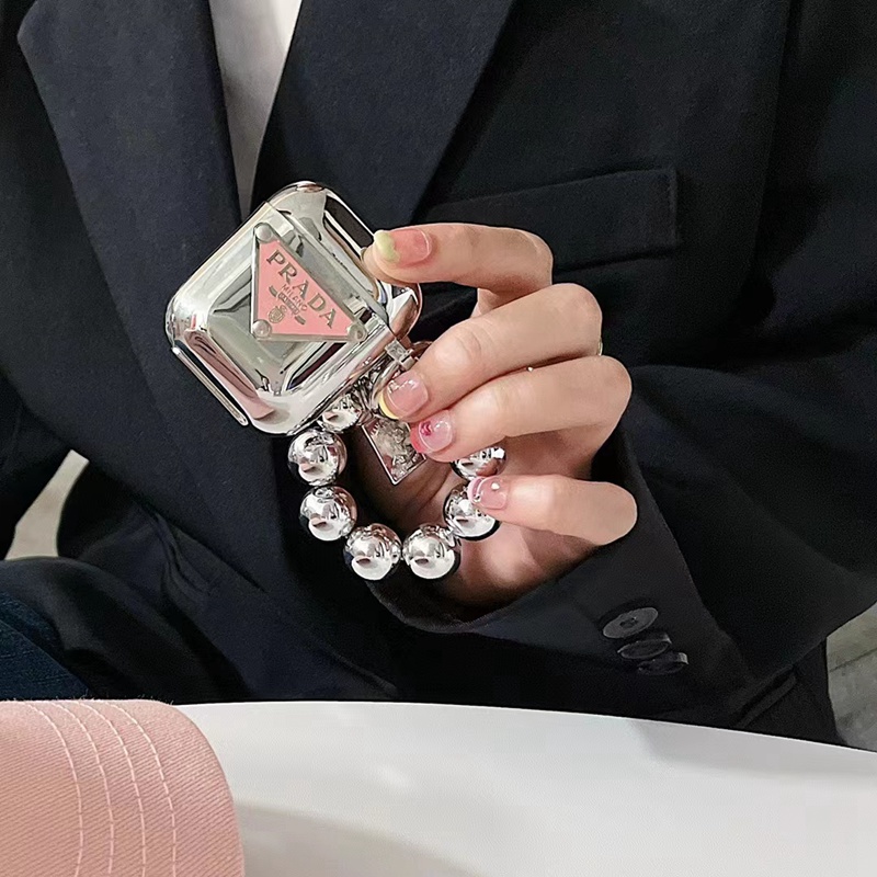 Prada ハイブランド プラダ airpods pro2/3/pro/2/1ケース オシャレ きらきら ストラップ付き エアーポッズ プロ/プロ2/3/2/1カバー  大人気 ファッション ハイブランド メンズ レディース