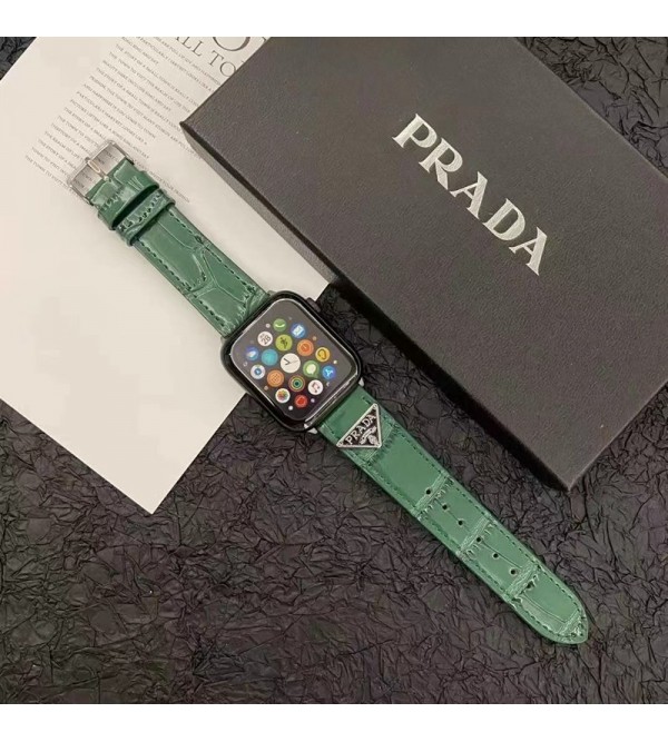 PRADA ブランド アップルウォッチ8/SE2/Ultra/7バンド かわいい プラダ レザー製 クロコダイル革 ワニ モノグラム 多色 Apple Watch 8/se2/ultra/7/6/se/5/4/3/2ベルト 腕時計 ストラップ 大人気 メンズ レディーズ