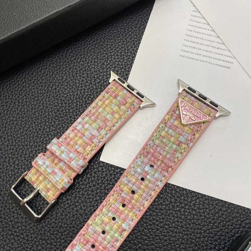 Prada プラダapple watch 9/se2ストラップ ファッションアップルウォッチ7バンド 調節可能モノグラム アップルウォッチSE2バンド レザー製芸能人愛用 アップルウォッチUltra