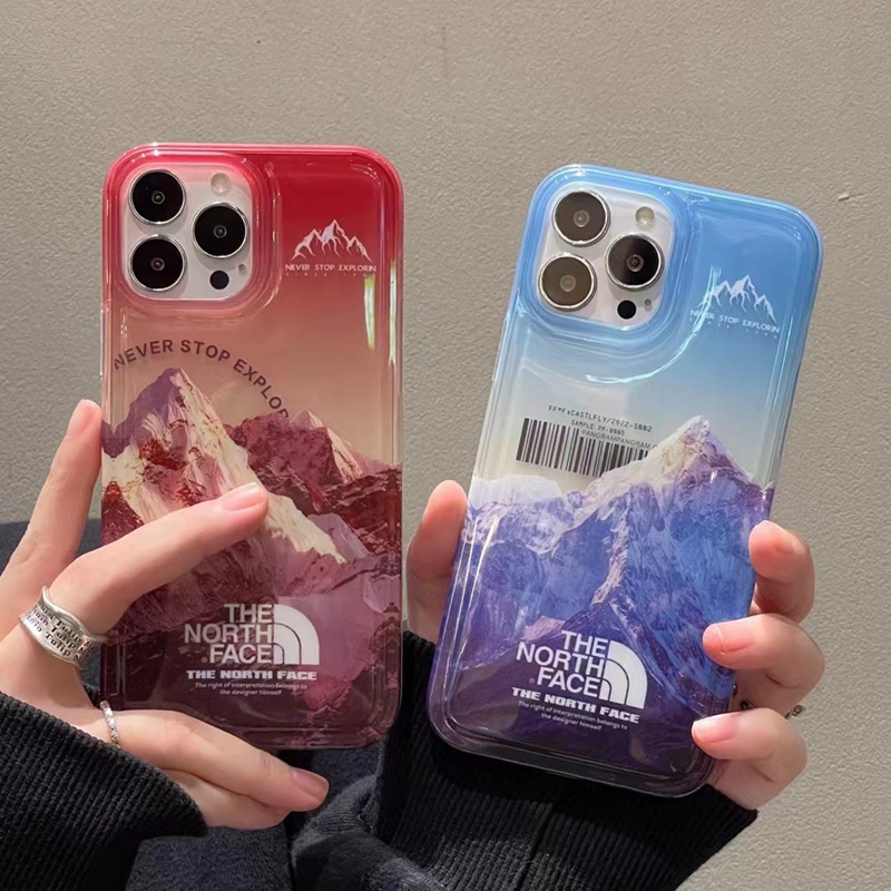 The North Face ブランド ザ.ノース.フェイス iphone14Pro max 14Pro 14スマホケース オシャレ 雪山柄 ジャケット型 the north face クリアケース アイフォン14プロ マックス/14プロ/14カバー ファッション メンズ レディース 