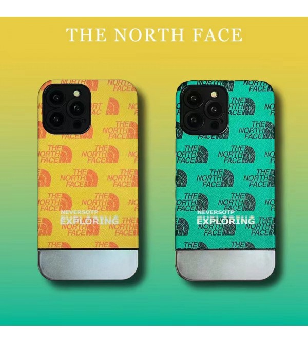 The North Face ブランド ザ.ノース.フェイス iphone 14/14 pro/14 pro maxケース オシャレ メッキ風 モノグラム 芸能人愛用 ジャケット型 耐衝撃 アイフォン14/14プロマックス/14プラス/13/12/11カバー メンズ レディーズ